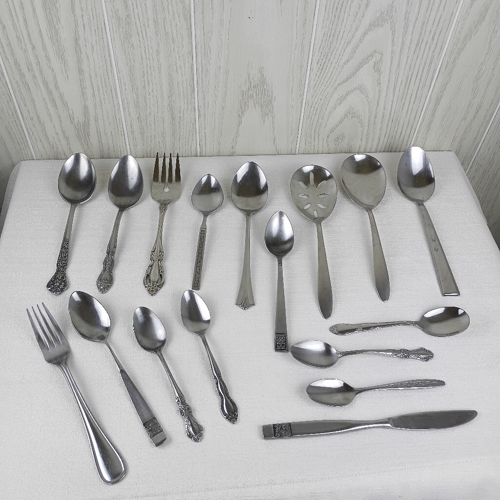 VTG Mixed brands of stainless flat wear silver wear mix matched replacement